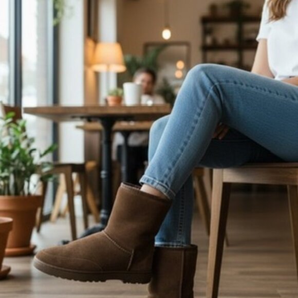 UGG Ultra Short 5225 Boots – Women’s 8 Chestnut Brown Sheepskin – Classic Short - Picture 1 of 7